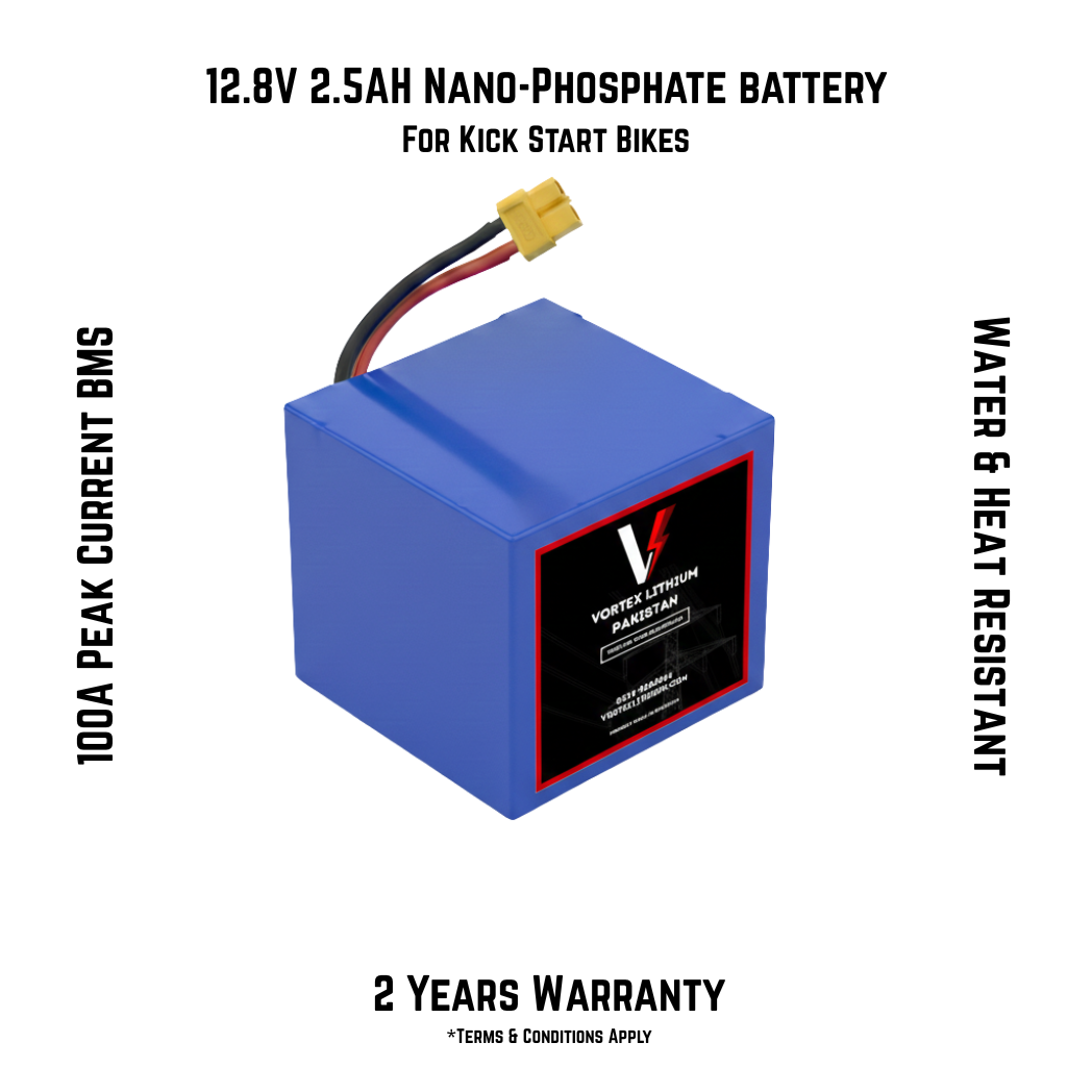 12.8V 2.5AH Nano Phosphate Battery | For Kick Start Bikes